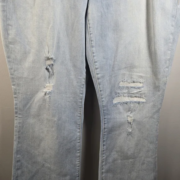 Torrid Light Blue Distressed Flare Jeans - Picture 3 of 8
